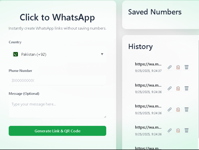 Create WhatsApp Click to Chat links without saving numbers”