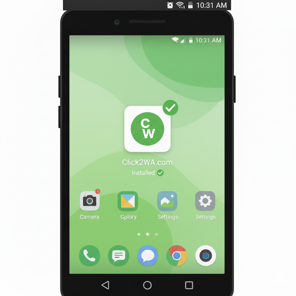 download Click2WA app icon added to Android home screen after installation.